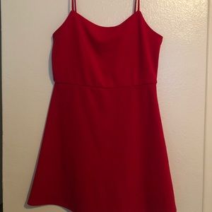 Red Spaghetti Strap Mini Dress